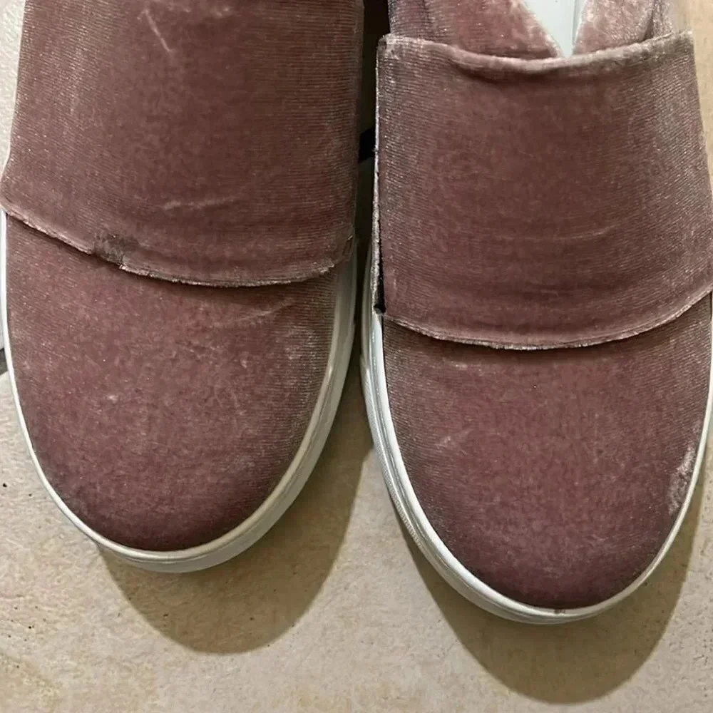 [US7/EU37.5]Lewit Arlo Pink  Velvet Slip-On Platform Sneaker- EUC - Picture 5 of 8